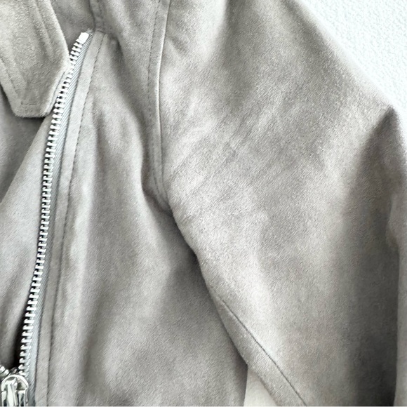 Club Monaco Collection Grey Suede Moto Jacket S - Picture 9 of 16
